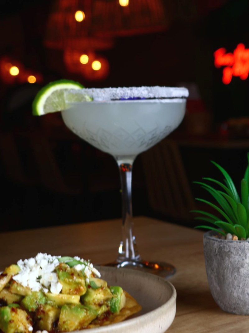 Margarita au verre givré, rondelle de citron vert